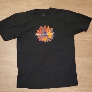 Vans Black Tee with Orange Floral Design